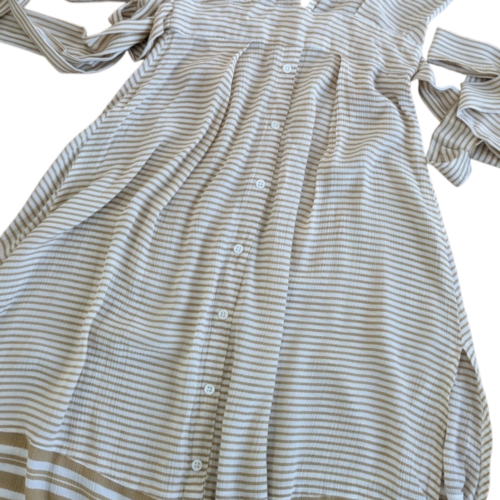 Faithfull the Brand Mustang Midi Dress in Camp Cove Stripe - US 4 - Picture 11 of 13
